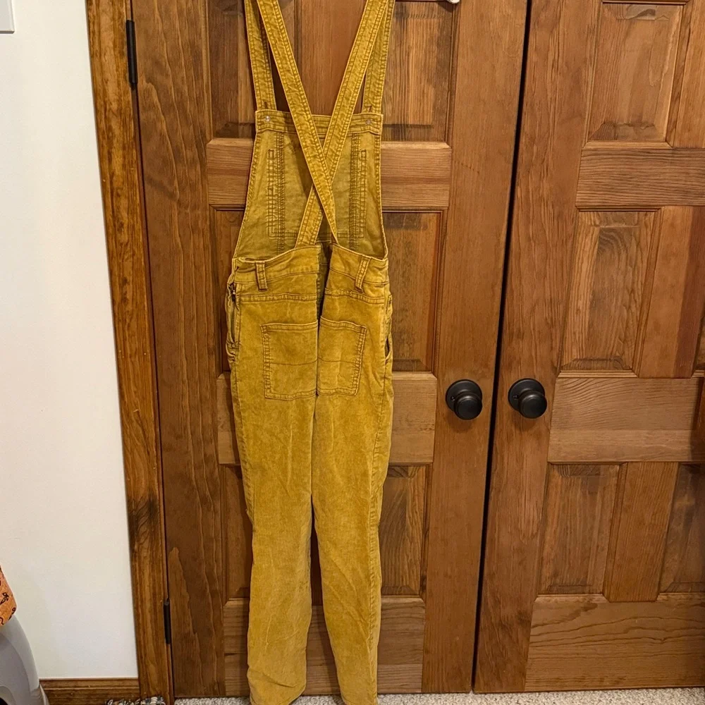 Free People Mustard Yellow Corduroy Overalls Jumpsuit - Picture 7 of 9